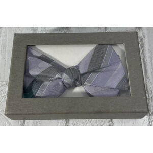 Jos. A. Bank Lavender and Gray Striped Bow Tie